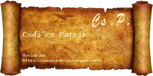 Csécs Patrik névjegykártya