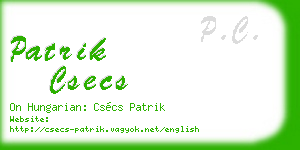 patrik csecs business card